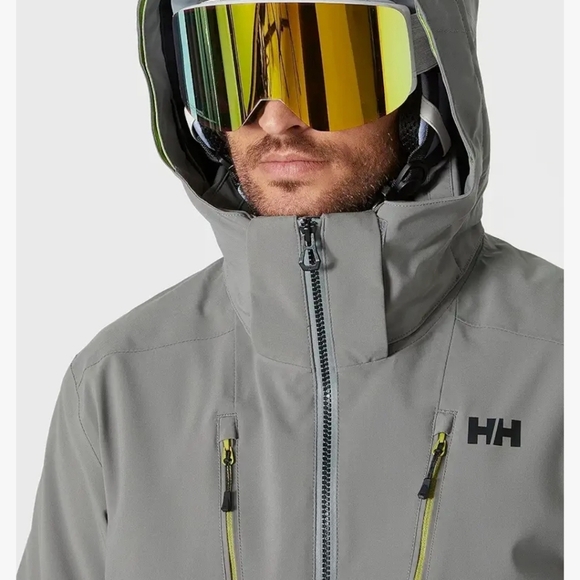 Helly-Hansen Mens Alpha 4.0 Jacket Fitted M Gray 65927 Helly Tech Recco H2 Flow - Picture 3 of 16